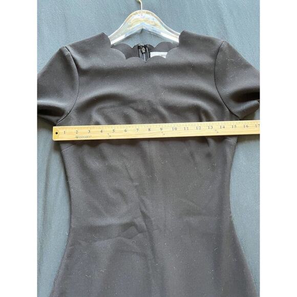 Likely Little Black Dress Scalloped Trim Short Sleeve Fitted Mini Party Cocktail - Picture 5 of 6